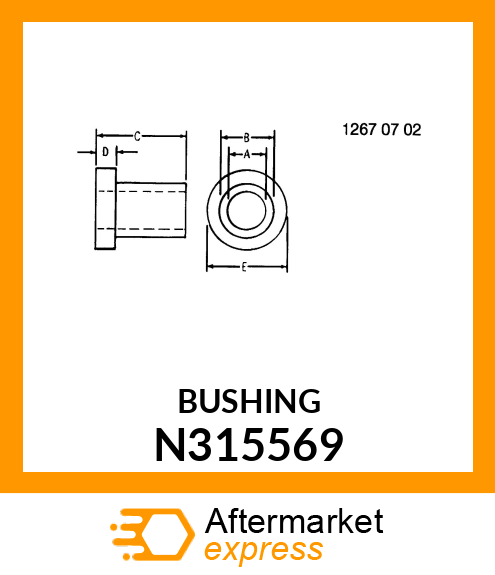 BUSHING, 4630 NARROW HOSE CLAMP N315569