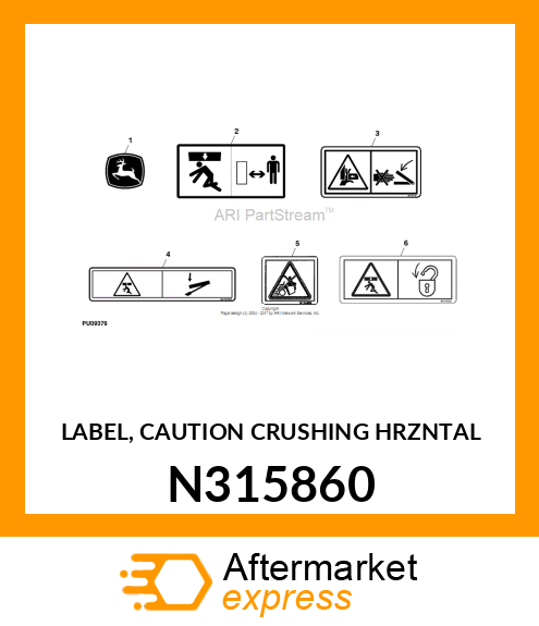 LABEL, CAUTION CRUSHING HRZNTAL N315860