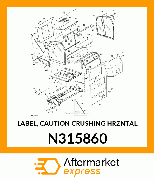 LABEL, CAUTION CRUSHING HRZNTAL N315860