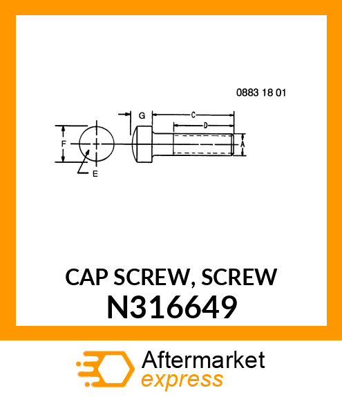 CAP SCREW, SCREW N316649