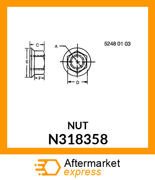 NUT,HX FLNG 5/16 GRADE E N318358