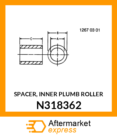 SPACER, INNER PLUMB ROLLER N318362