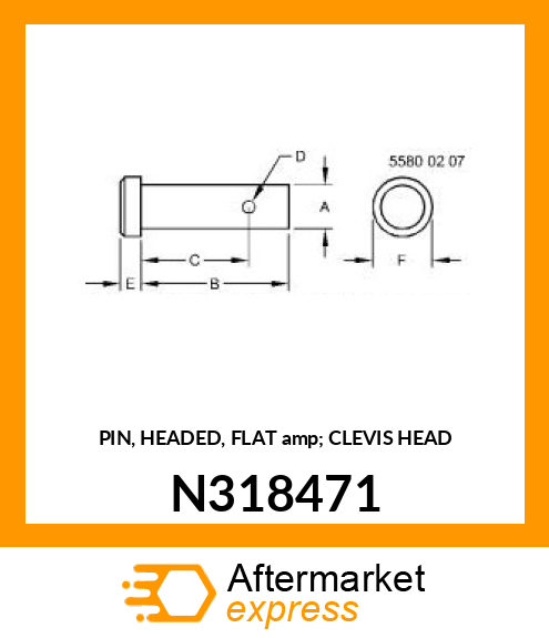 PIN, HEADED, FLAT amp; CLEVIS HEAD N318471