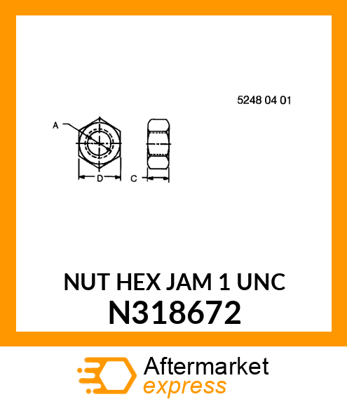 NUT HEX JAM 1 UNC N318672