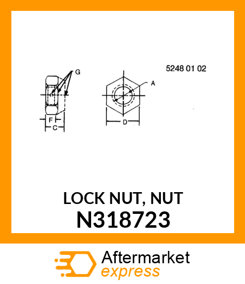 LOCK NUT, NUT N318723