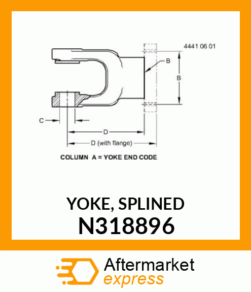 YOKE, SPLINED N318896