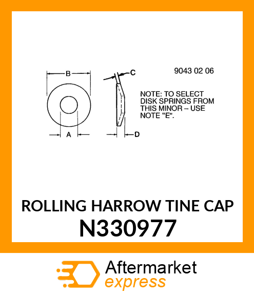 ROLLING HARROW TINE CAP N330977