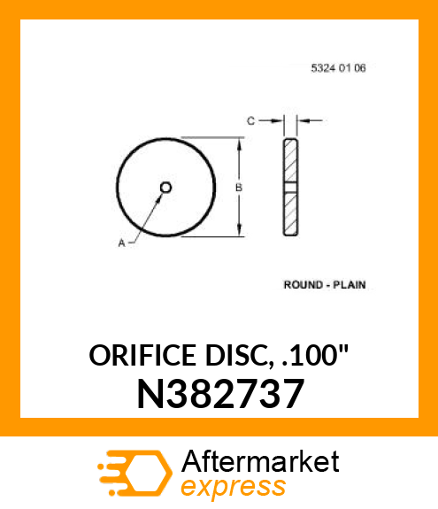 ORIFICE DISC, .100" N382737