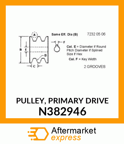 PULLEY, PRIMARY DRIVE N382946