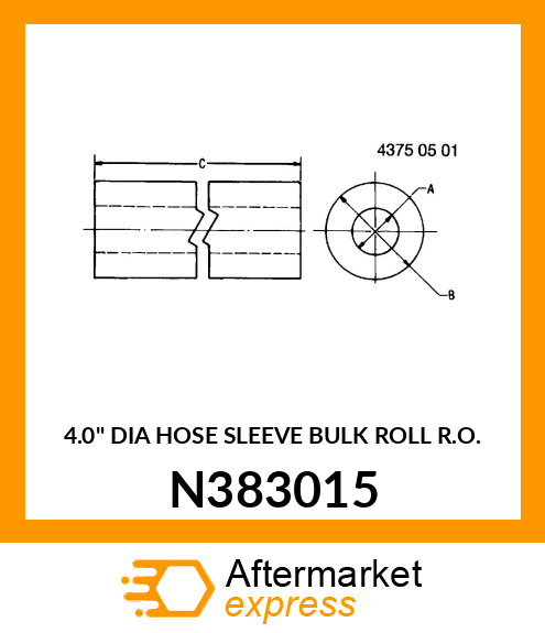 4.0" DIA HOSE SLEEVE BULK ROLL R.O. N383015