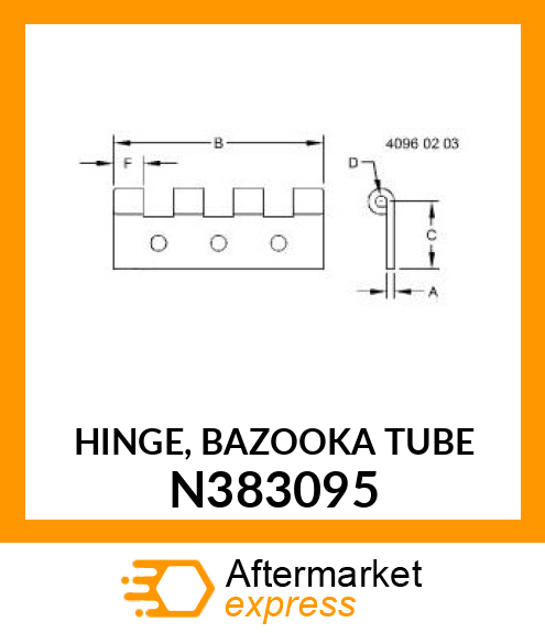 HINGE, BAZOOKA TUBE N383095