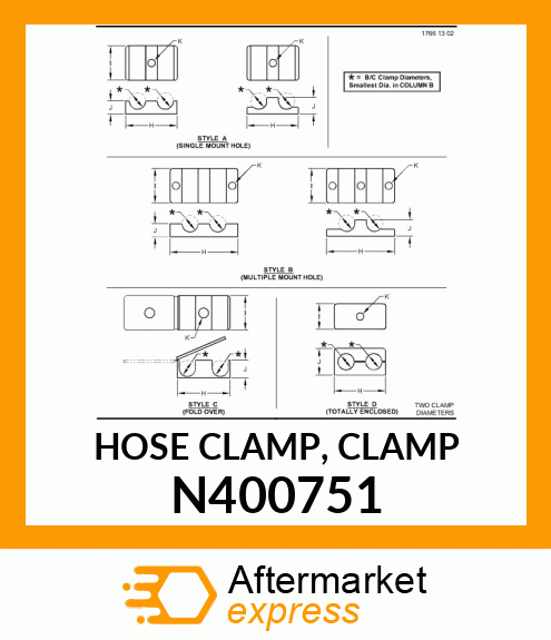 HOSE CLAMP, CLAMP N400751