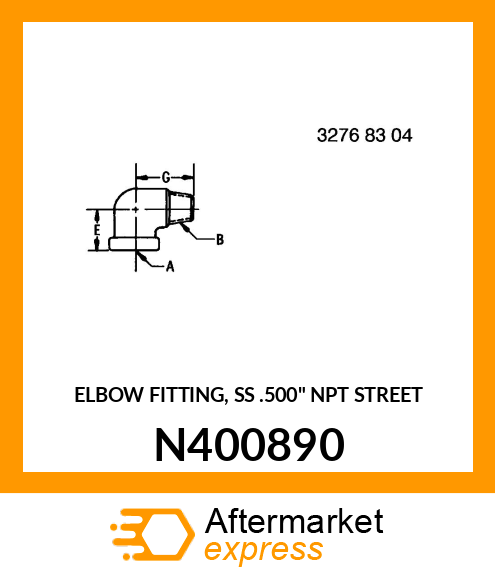 ELBOW FITTING, SS .500" NPT STREET N400890