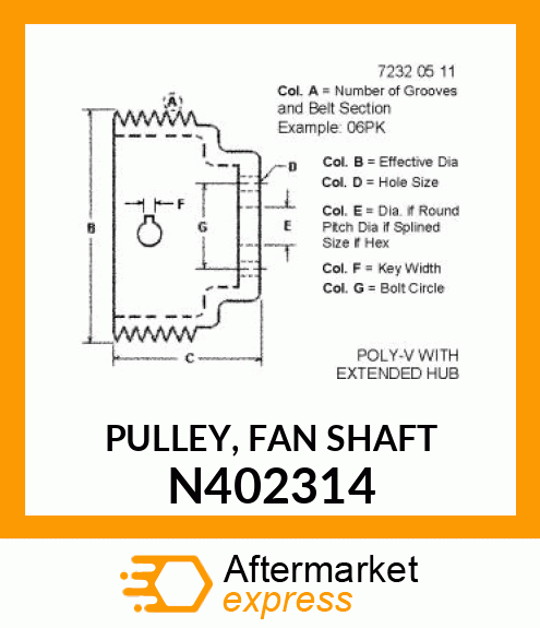 PULLEY, FAN SHAFT N402314