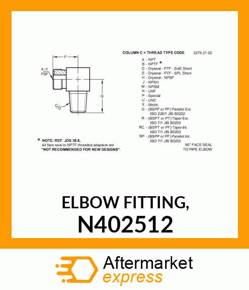 ELBOW FITTING, N402512