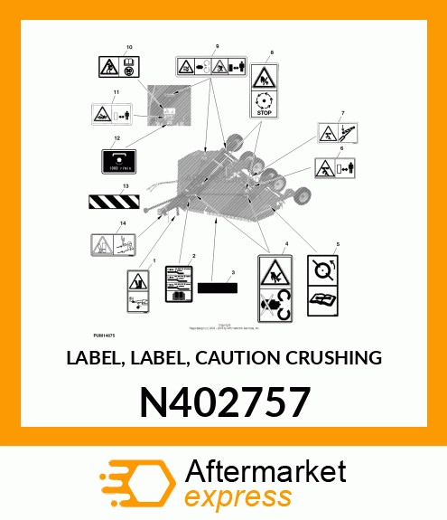 LABEL, LABEL, CAUTION CRUSHING N402757