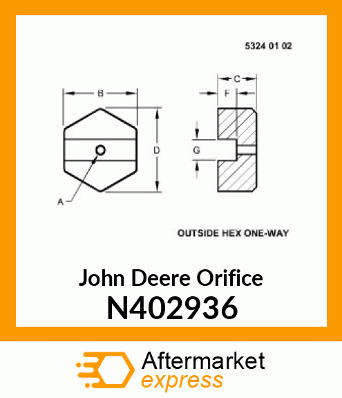 HYDRAULIC COMPONENT, 0.060" ONE WAY N402936