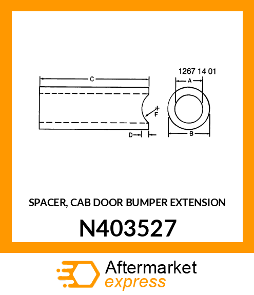 SPACER, CAB DOOR BUMPER EXTENSION N403527