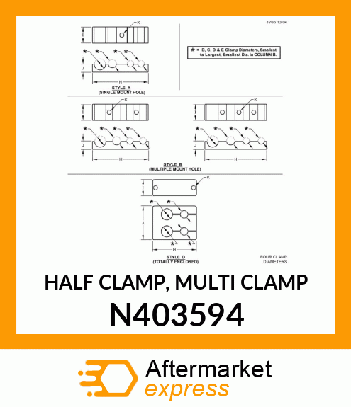 HALF CLAMP, MULTI CLAMP N403594