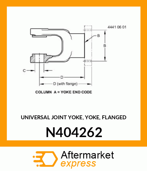 UNIVERSAL JOINT YOKE, YOKE, FLANGED N404262