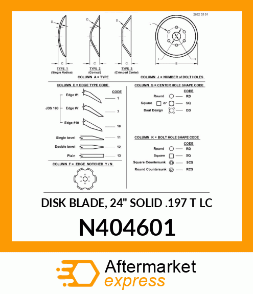 DISK BLADE, 24" SOLID .197 T LC N404601