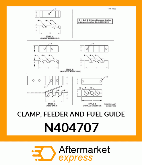 CLAMP, FEEDER AND FUEL GUIDE N404707