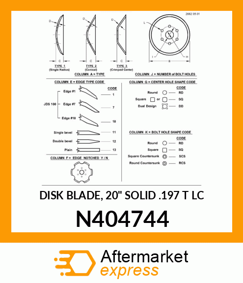 DISK BLADE, 20" SOLID .197 T LC N404744