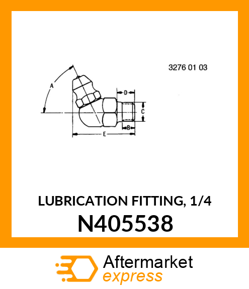 LUBRICATION FITTING, 1/4 N405538