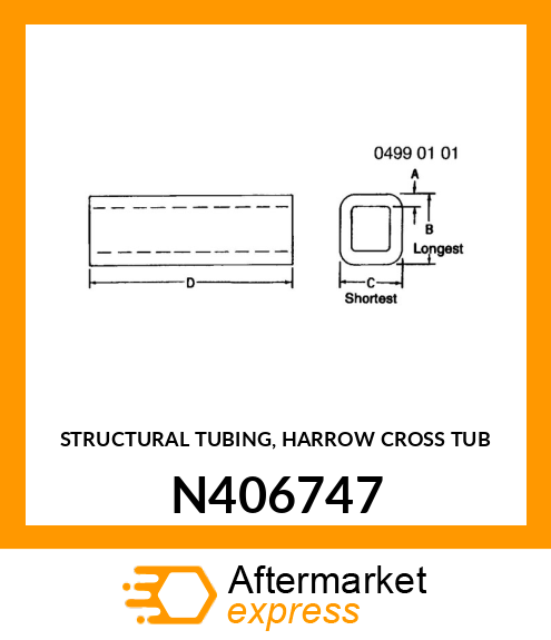 STRUCTURAL TUBING, HARROW CROSS TUB N406747