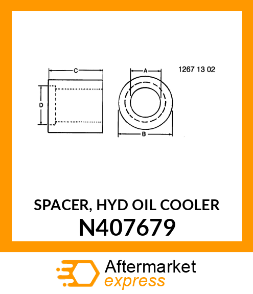 SPACER, HYD OIL COOLER N407679