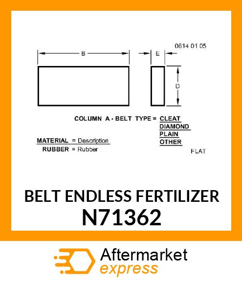 BELT ENDLESS FERTILIZER N71362