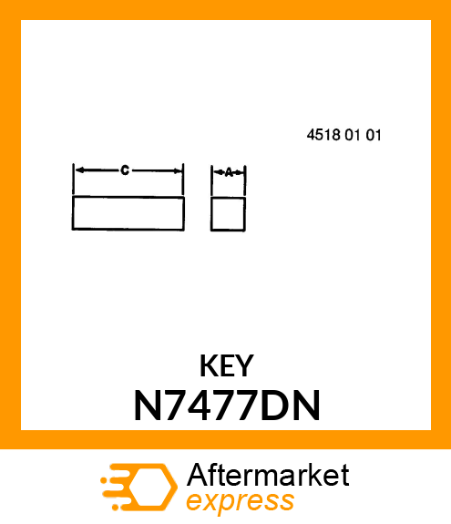 KEY, FRONT CROSS SHAFT N7477DN