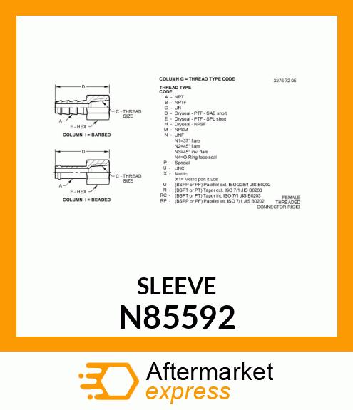 ADAPTOR 1/2 HOSE N85592