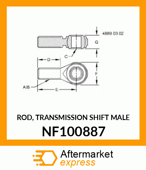 ROD, TRANSMISSION SHIFT MALE NF100887