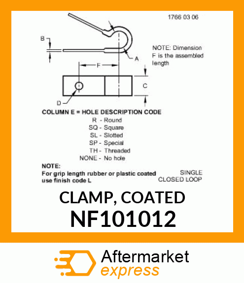 CLAMP, COATED NF101012