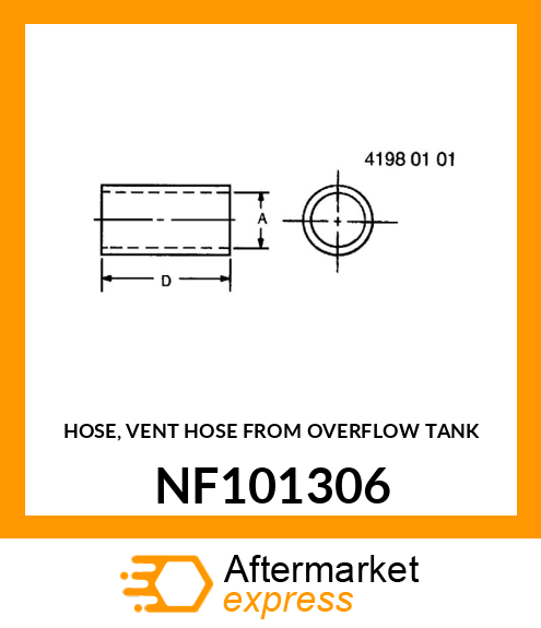 HOSE, VENT HOSE FROM OVERFLOW TANK NF101306