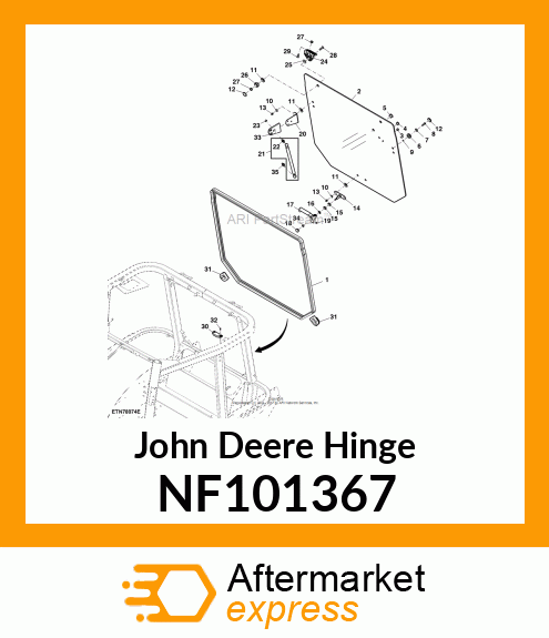 HINGE, REAR WINDOW NF101367