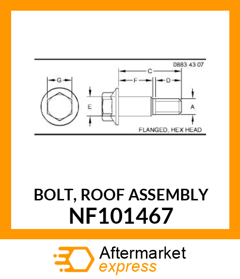 BOLT, ROOF ASSEMBLY NF101467