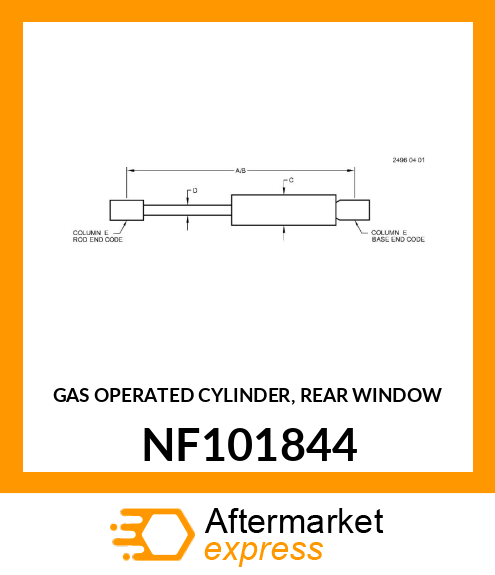 GAS OPERATED CYLINDER, REAR WINDOW NF101844