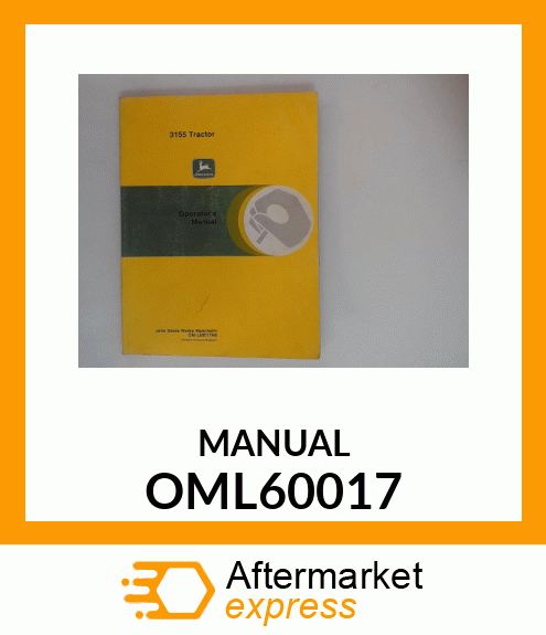 Operator's Manual - OP MAN,3155 TRACTOR OML60017