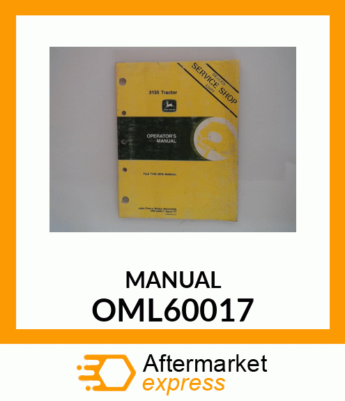 Operator's Manual - OP MAN,3155 TRACTOR OML60017