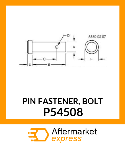 PIN FASTENER, BOLT P54508