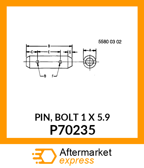 PIN, BOLT 1 X 5.9 P70235