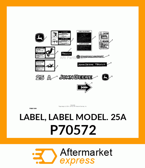 LABEL, LABEL MODEL. 25A P70572