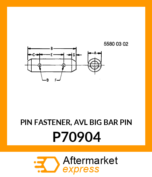 PIN FASTENER, AVL BIG BAR PIN P70904