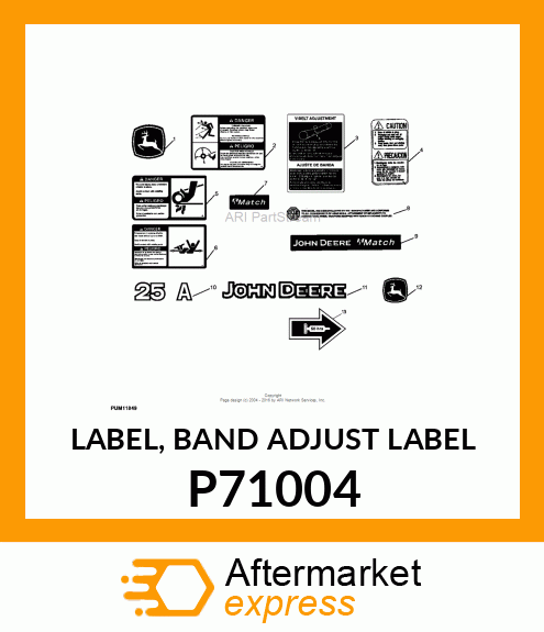 LABEL, BAND ADJUST LABEL P71004