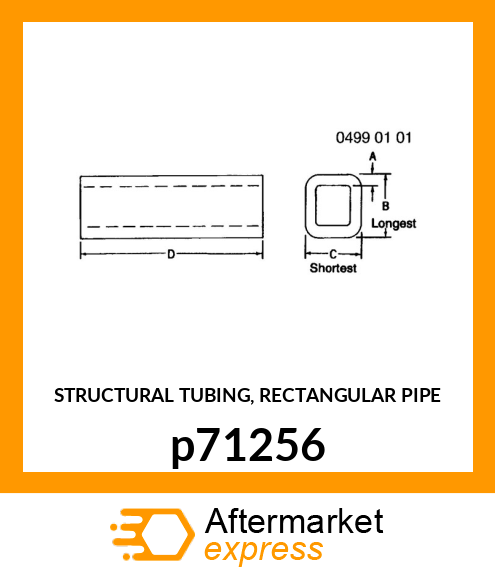 STRUCTURAL TUBING, RECTANGULAR PIPE p71256