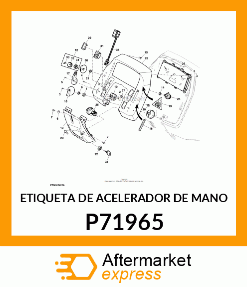 ETIQUETA DE ACELERADOR DE MANO P71965