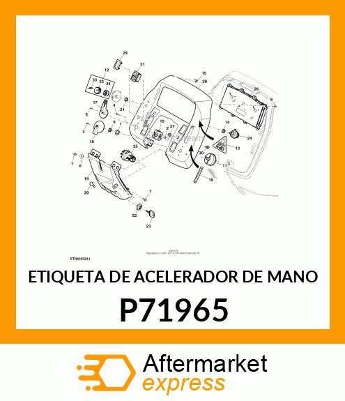 ETIQUETA DE ACELERADOR DE MANO P71965