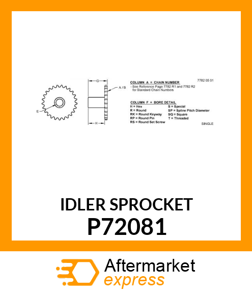 IDLER SPROCKET P72081